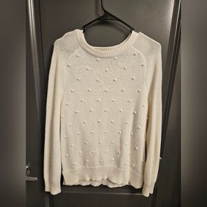 Cream Pom Pom Knit Sweater